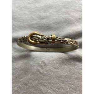 VINTAGE MEXICO SILVERTONE ETCHED Engraved BRACELET